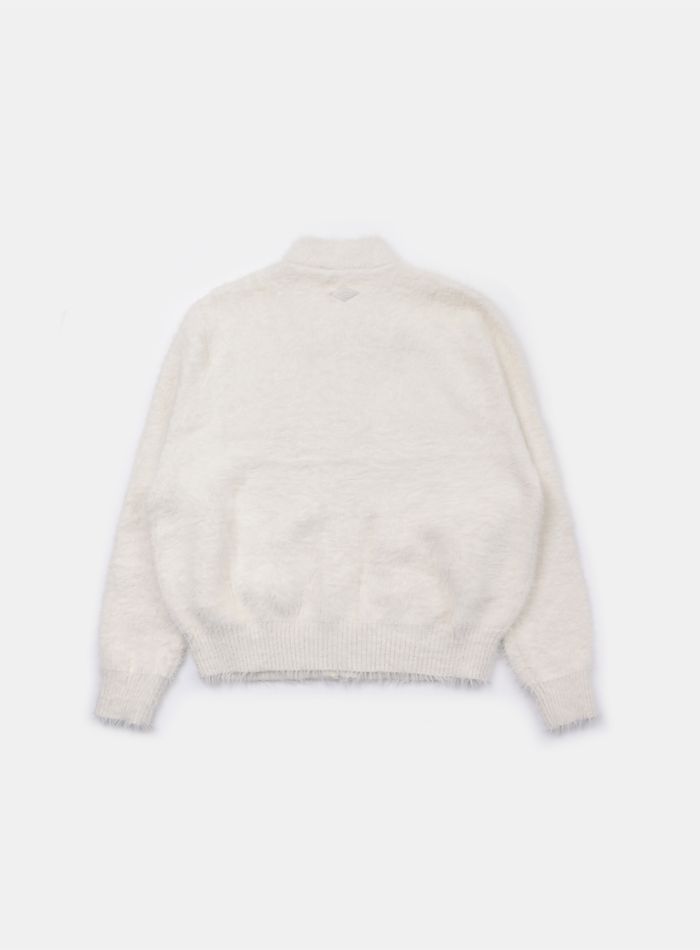 BS Mohair Zip Up Jacket - Cream