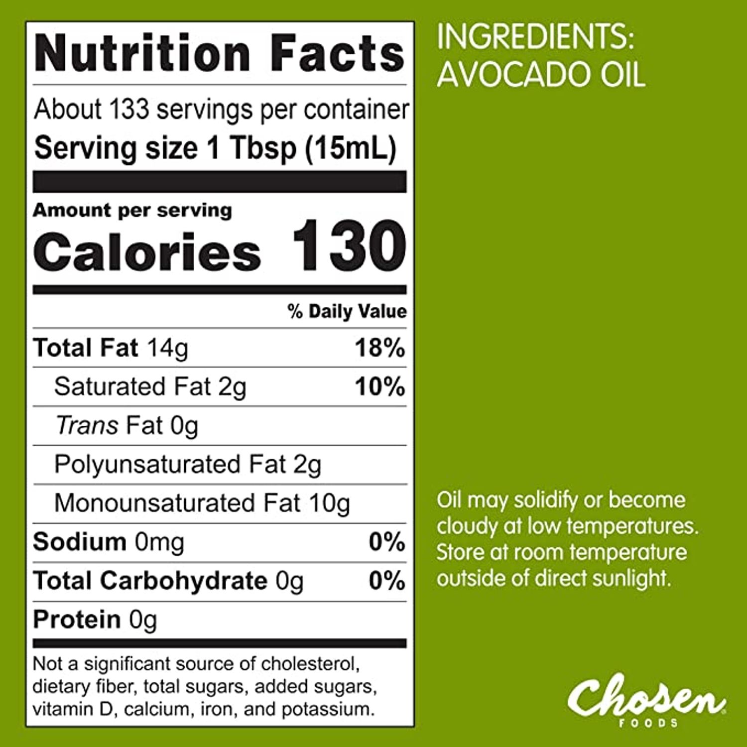 Chosen Foods 100 Pure Avocado Oil 2L