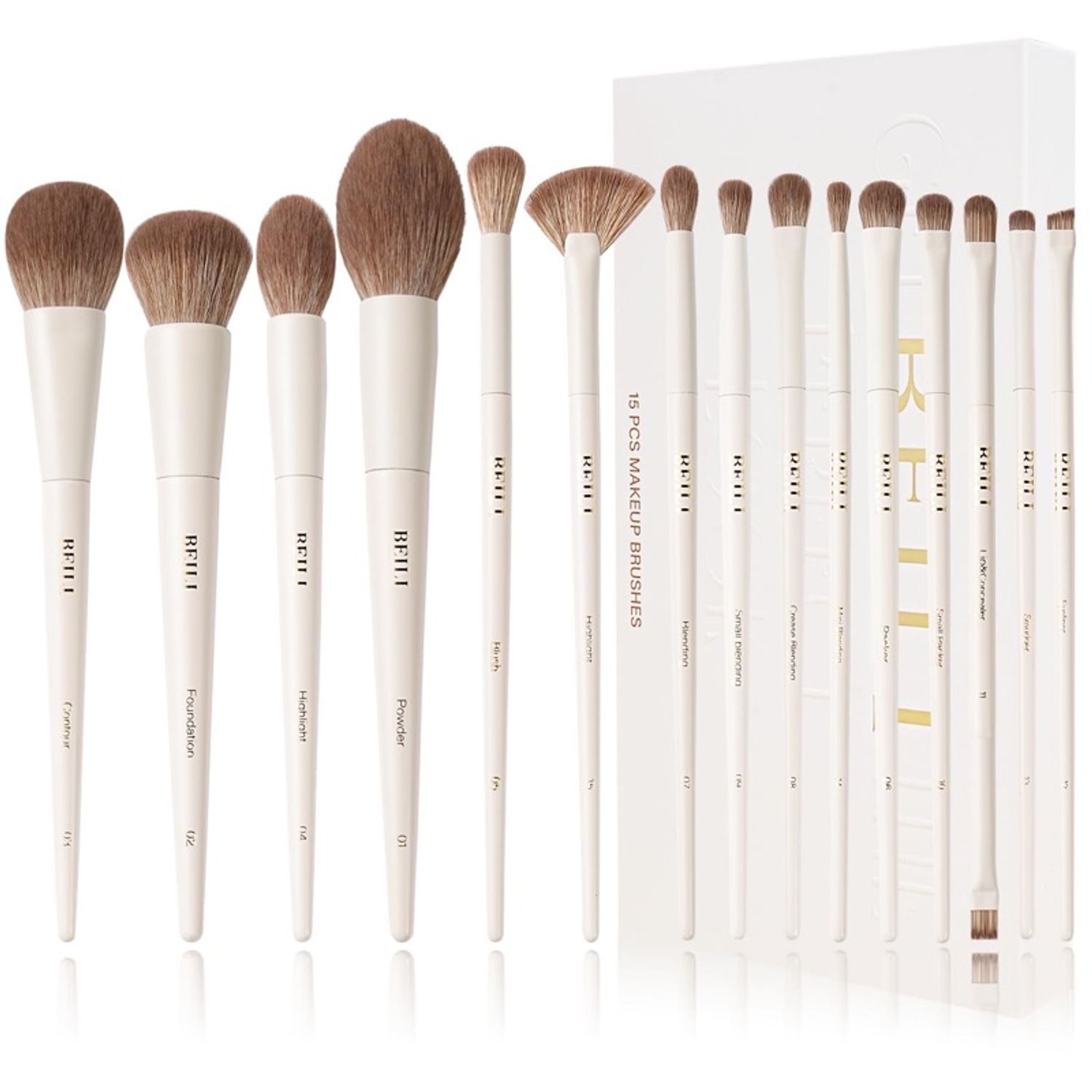 Beili 15 pcs brush set цагаан 