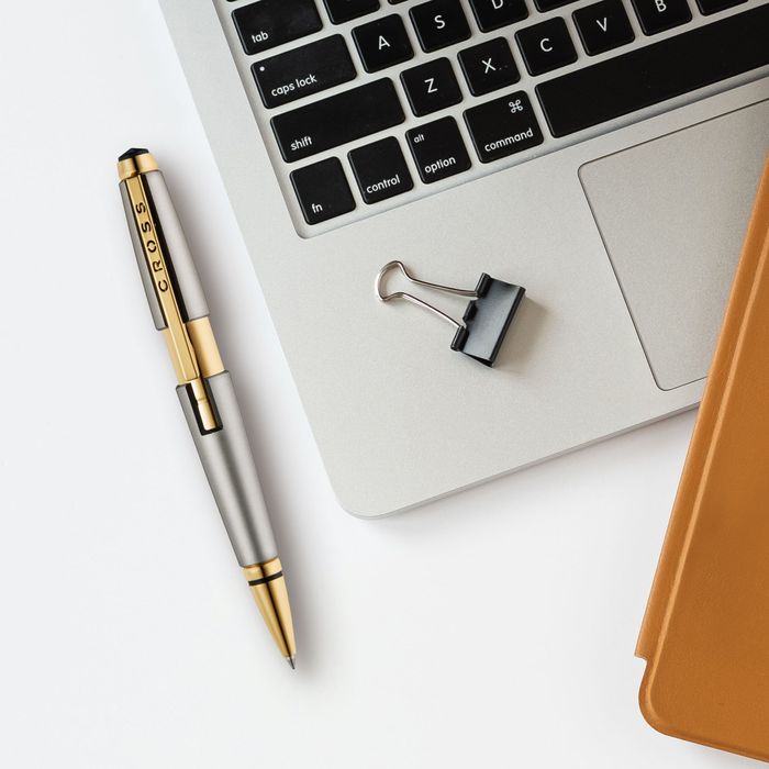 Edge™ Sonic Titanium Lacquer with Gold PVD Appointments Selectip® Rollerball Pen