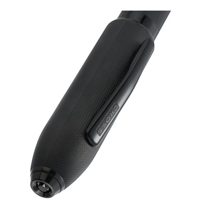 Cross Peerless Polished Black PVD Engraved Diamond Pattern with Black PVD Appointments and Swarovski Crystal Selectip®® Rollerball Pen