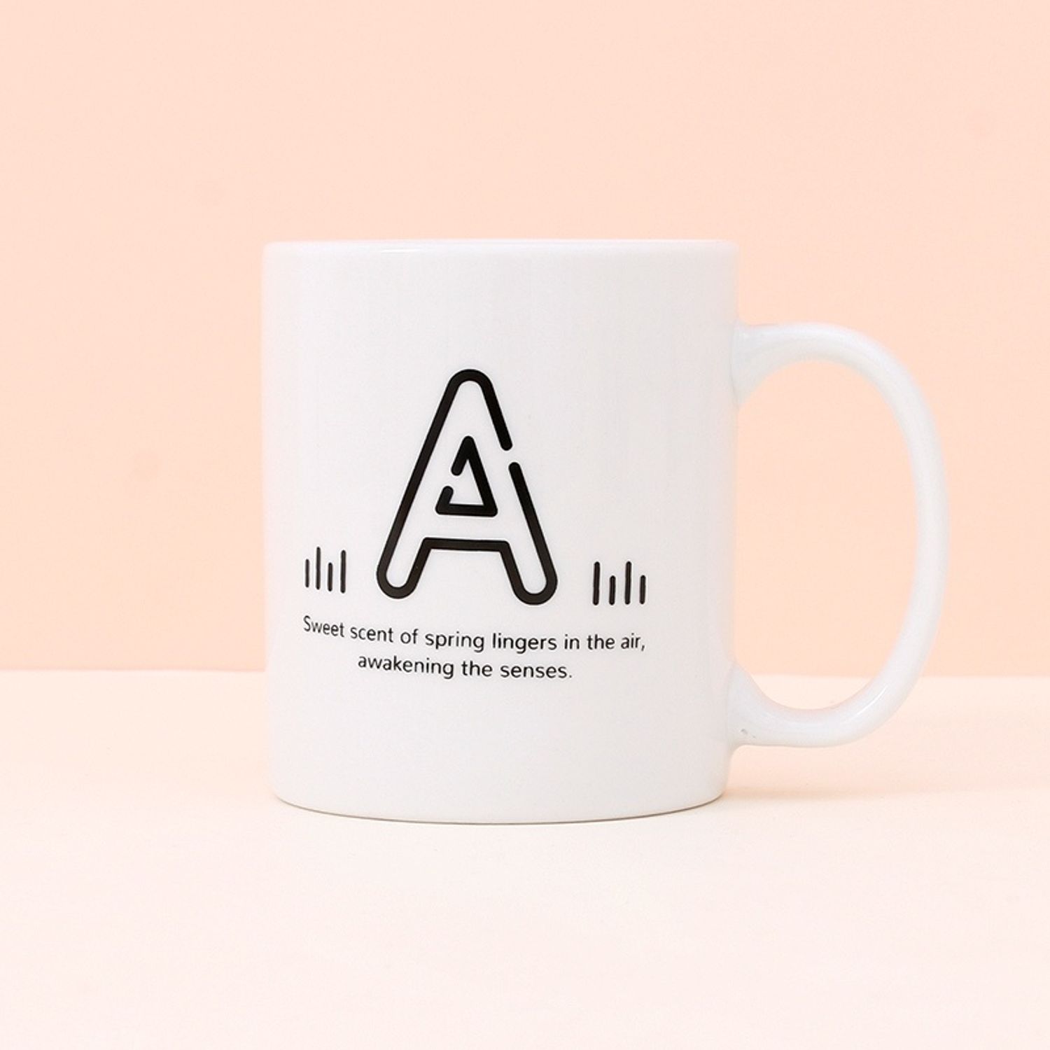 350ml/11.8fl.oz. Letter Series A Basic Ceramic Cup (White)