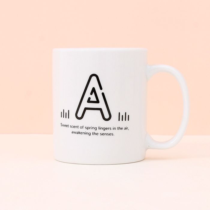 350ml/11.8fl.oz. Letter Series A Basic Ceramic Cup (White)