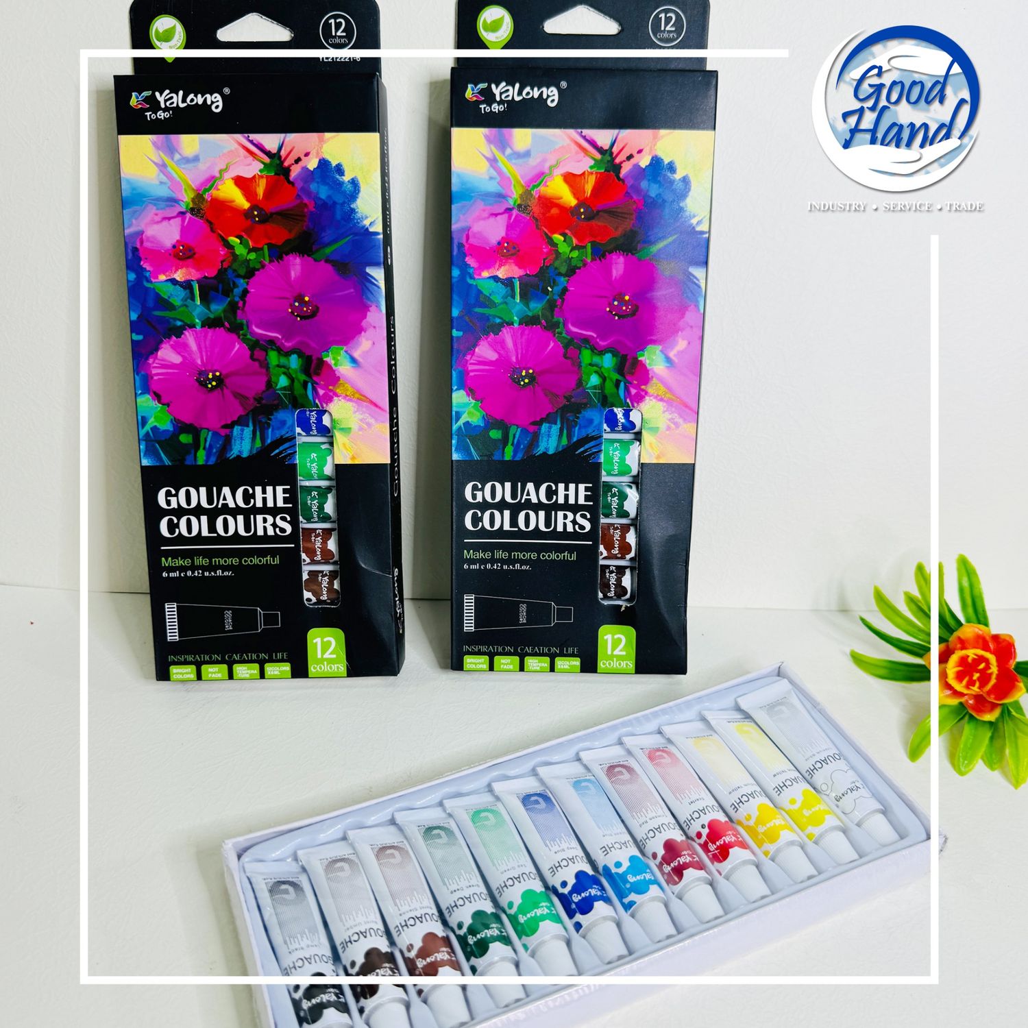 Гуашь 12 өнгийн шахдаг том  