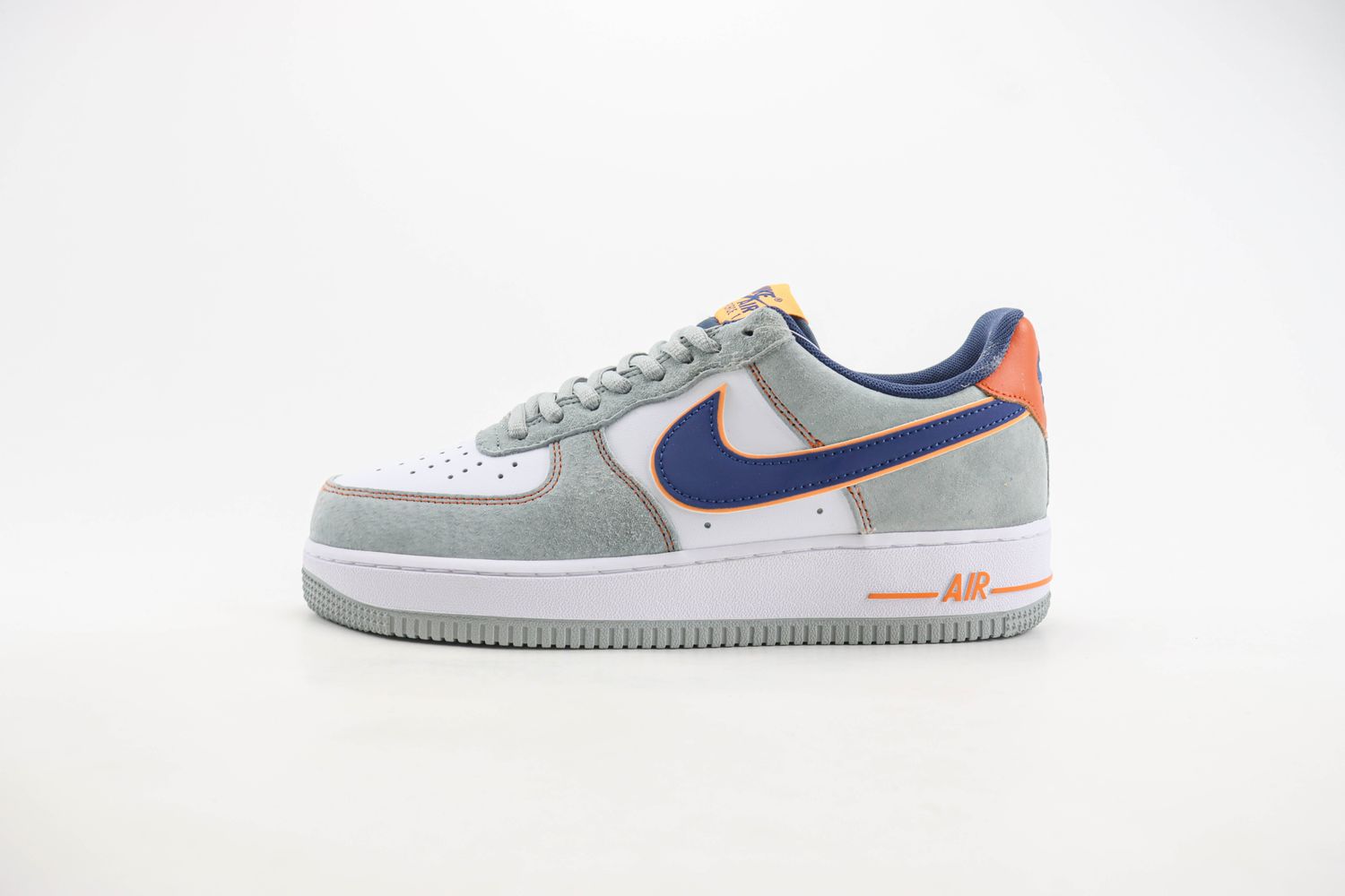 Nike Air Force 1 07 Low White Cool Grey Navy Blue Orange