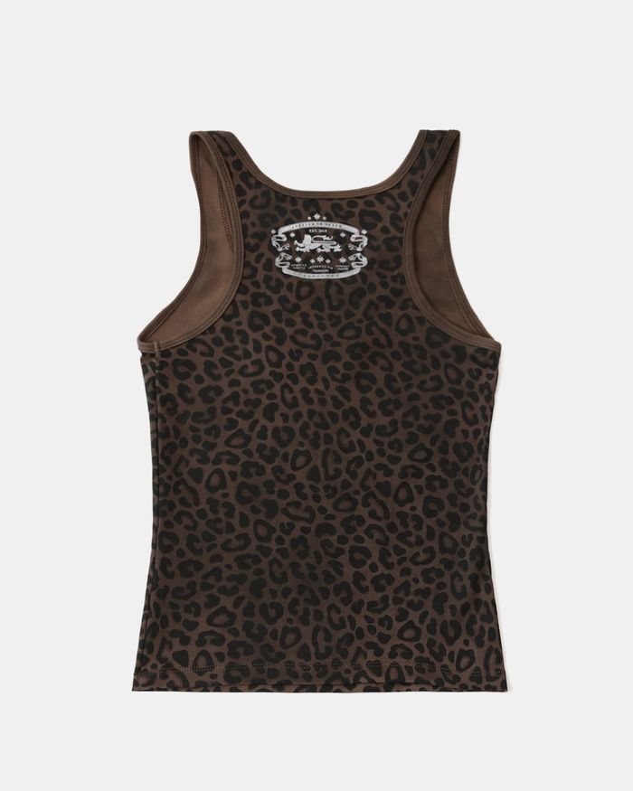 Mystic Tank Slim Fit - Brown Leopard