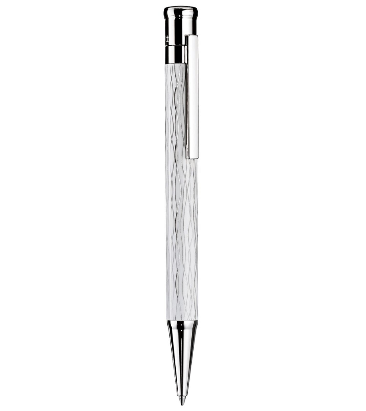 Otto-Hutt Design 04 Ballpoint pen - barrel wave white, fittings platinum plated