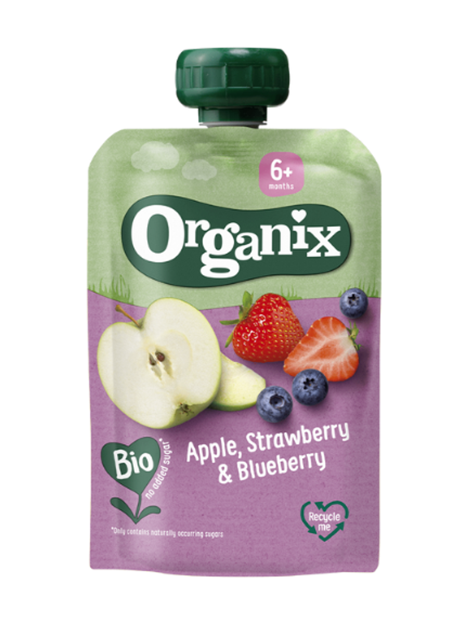 Apple, Strawberry & Blueberry pouch / Алим, гүзээлзгэнэ, нэрстэй нухаш 100 гр