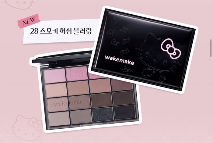 WAKEMAKE SOFT BLURRING EYE PALETTE 28 SMOKY HUSH BLURRING (hello kitty edition)