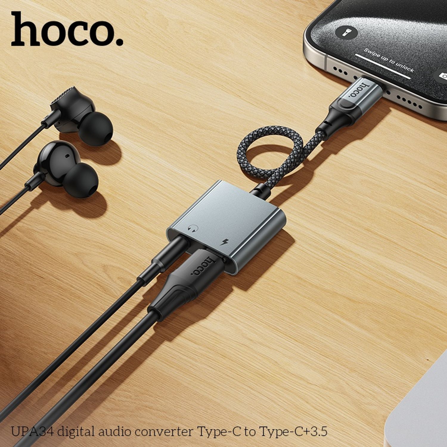 Hoco UPA34 type-c гээс type-c+3.5 шилжүүлэгч