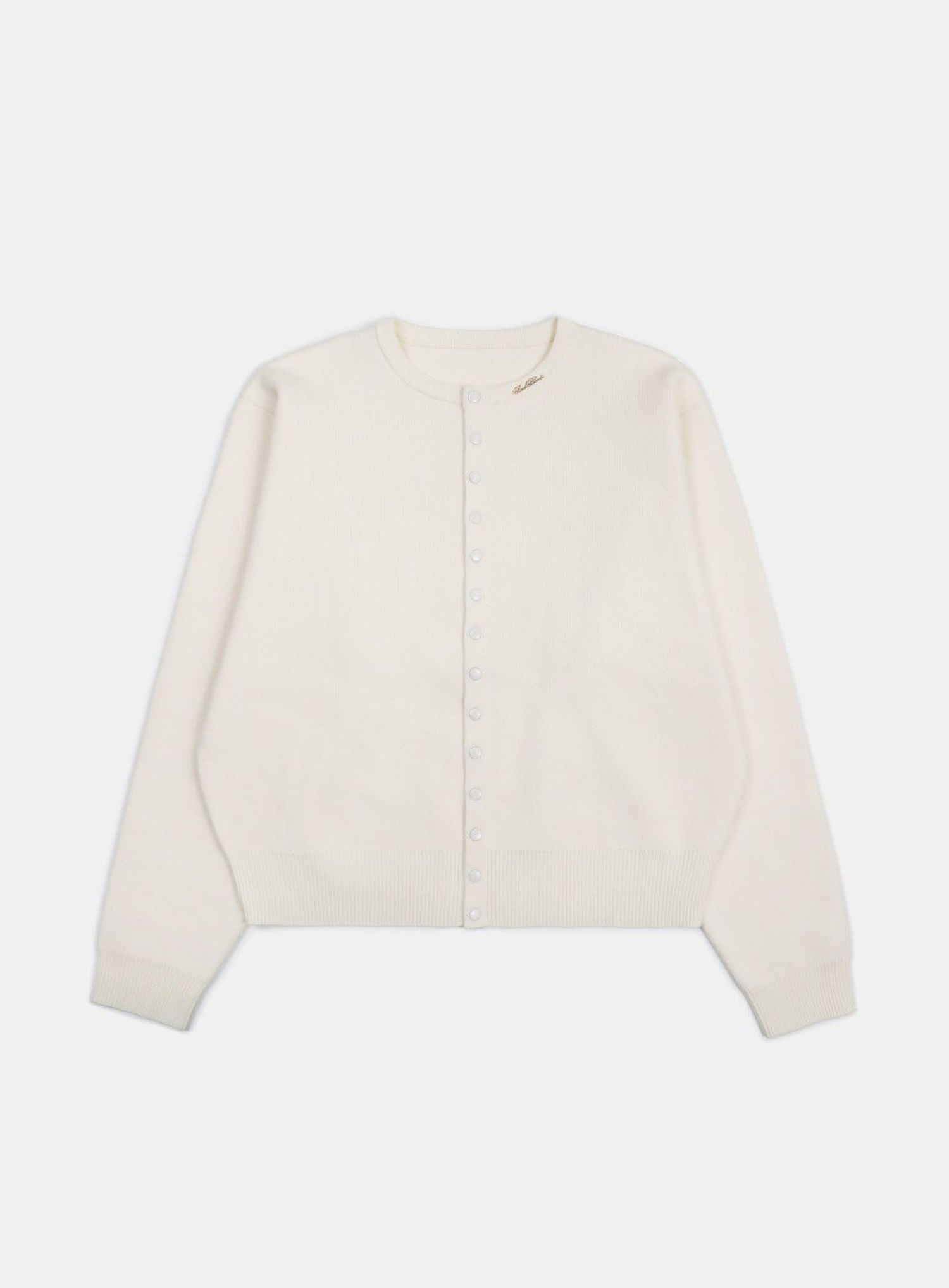  Heavyweight Button Up Cardigan - Cream