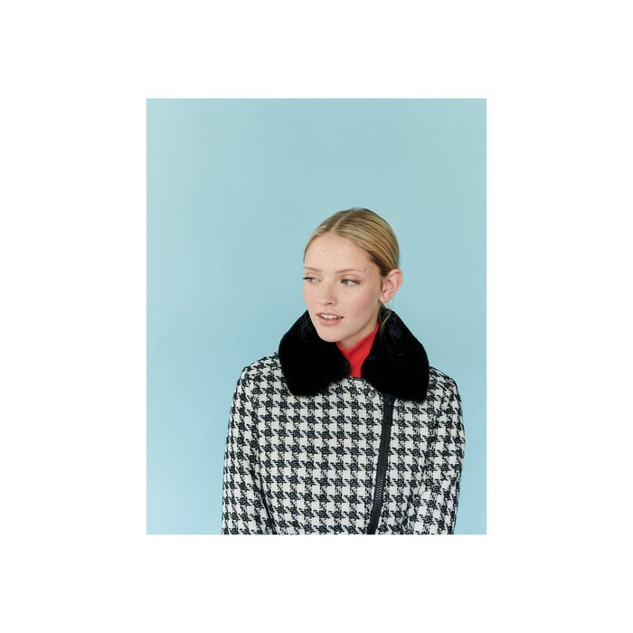 Black Puffer Coat with Removable Faux fur