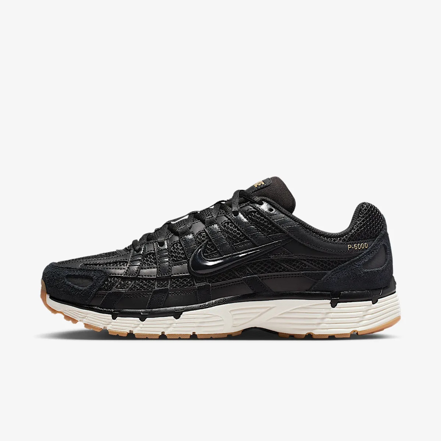 Nike P-6000 Suede 'Black Metallic Gold Grain'