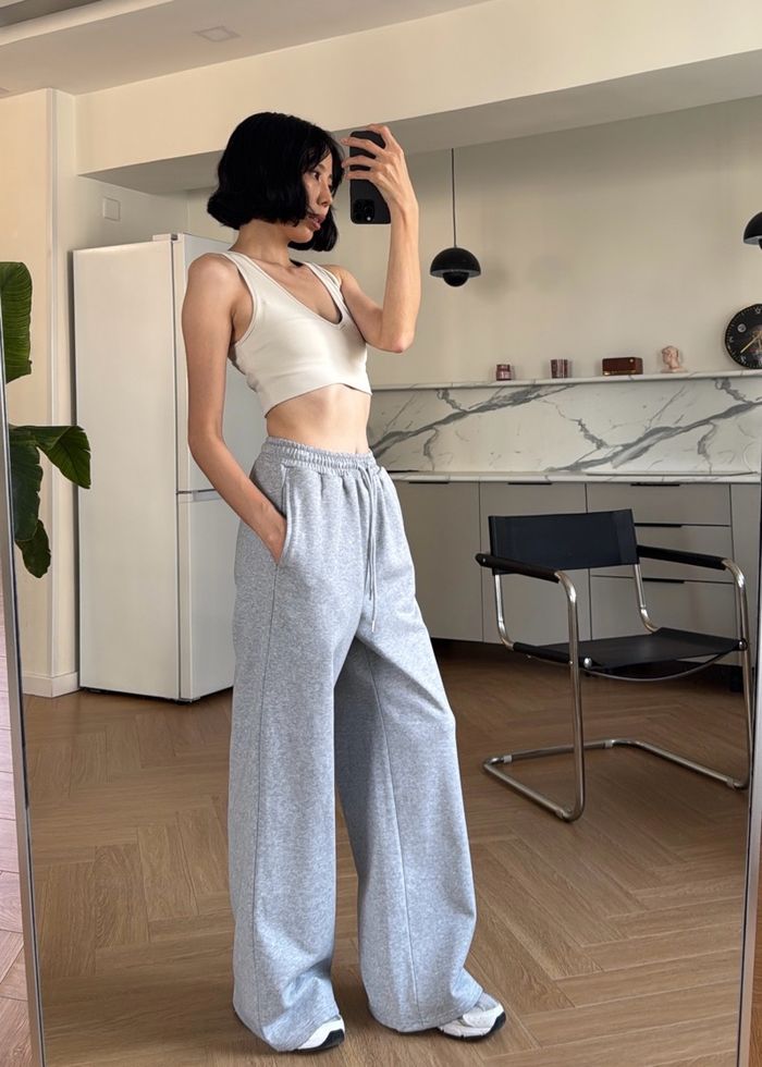 Loose Straight Sweatpants /Gray/