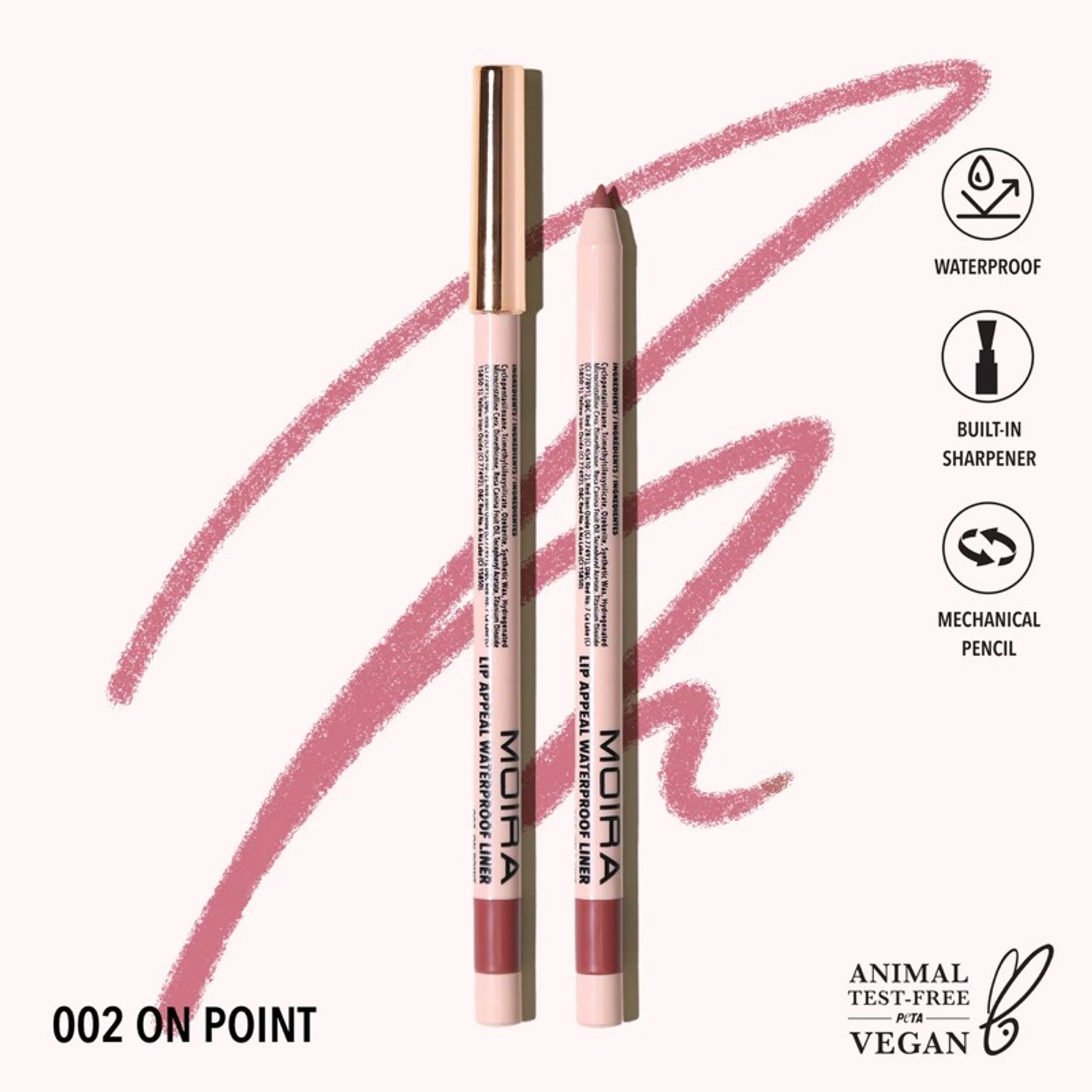 Moira lip appeal waterproof liner /002/ on point