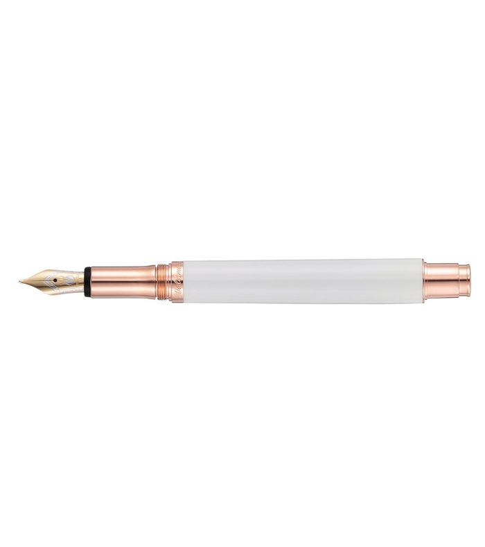 Waldmann Xetra Vienna Fountain Pen white lacquered Rose gold 
