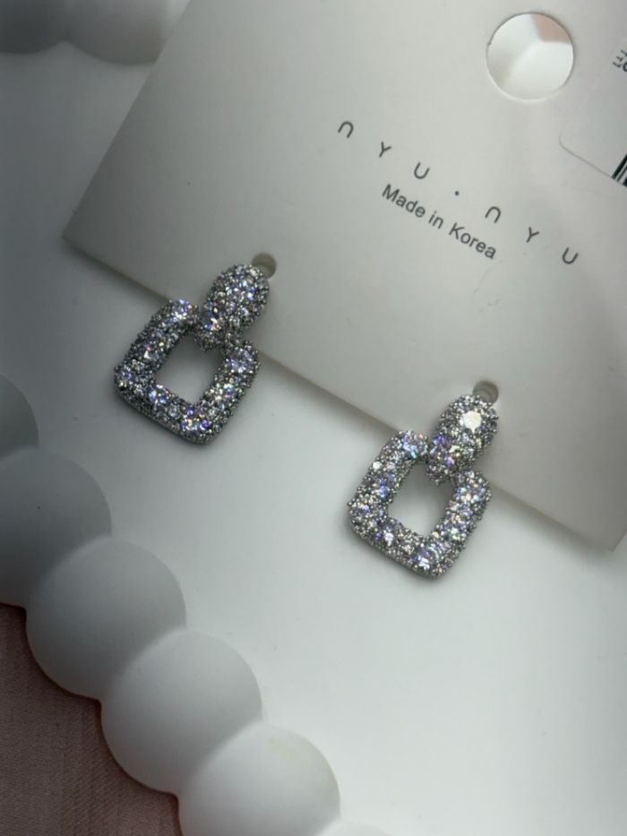 Дөрвөлжин ээмэг silver 1ш