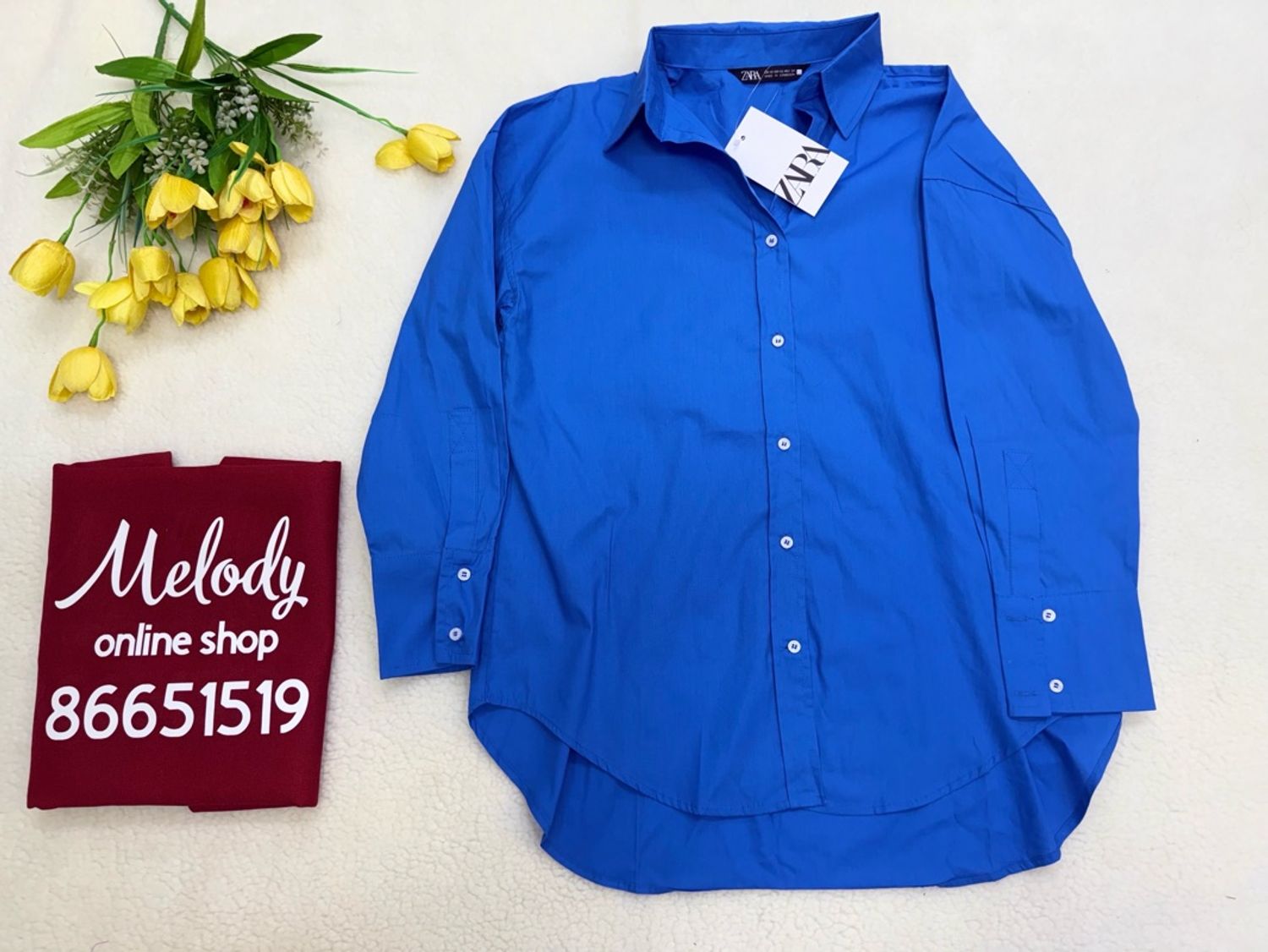 Zara blue poplin shirt