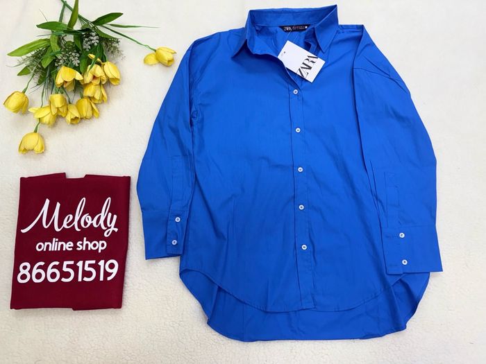 Zara blue poplin shirt