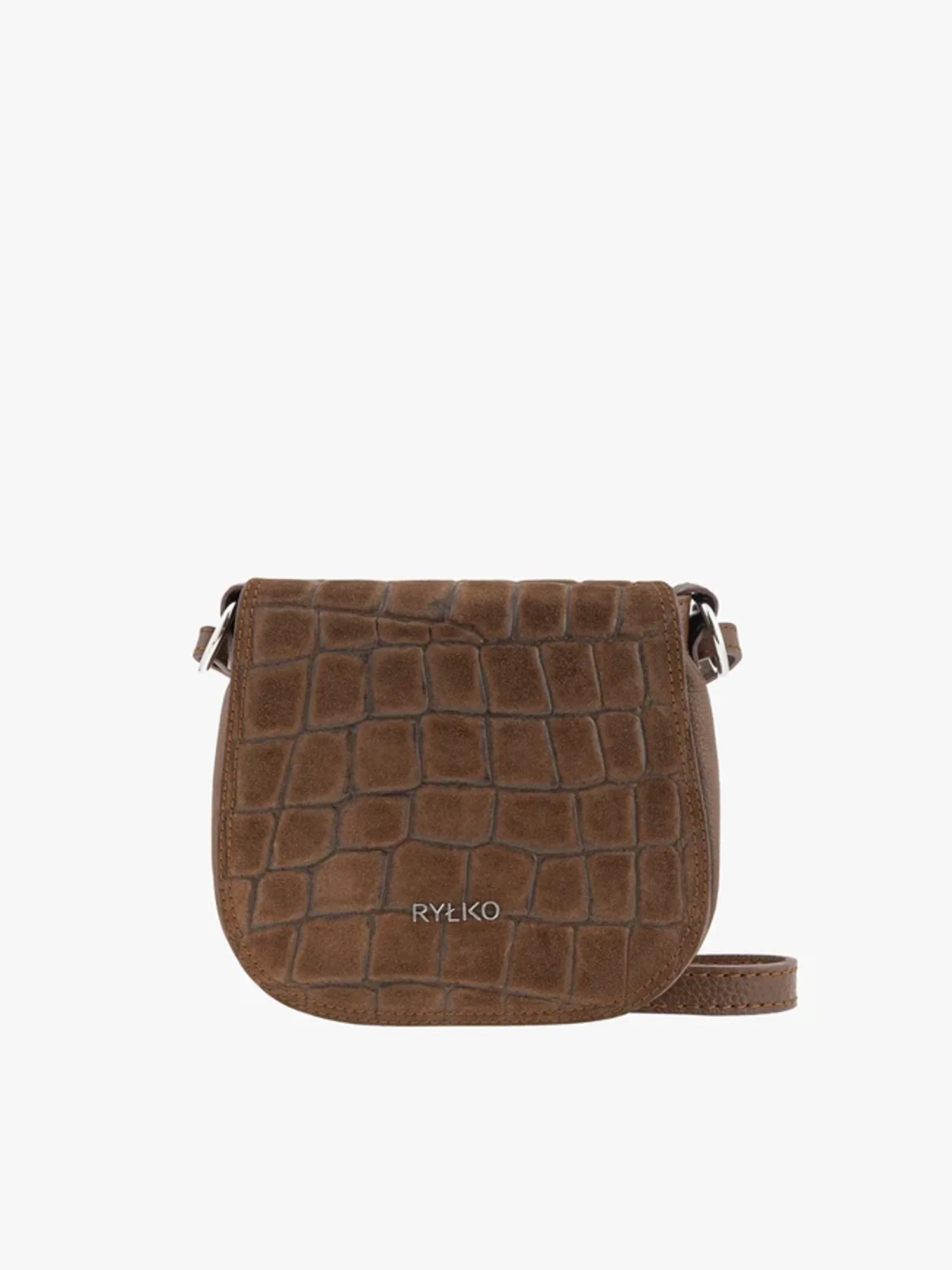 Light brown crocodile pattern handbag