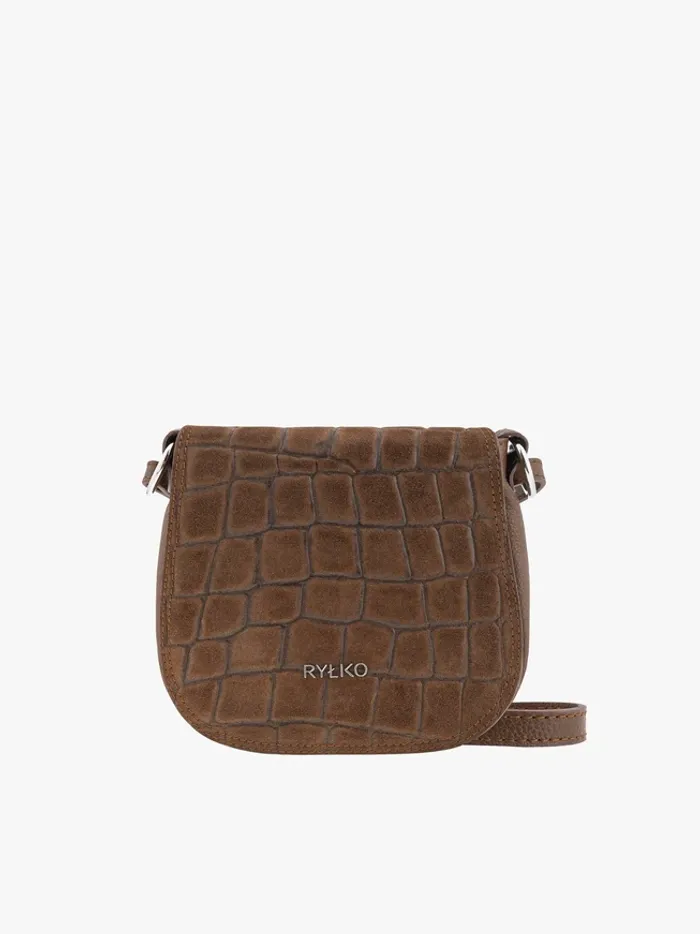 Light brown crocodile pattern handbag