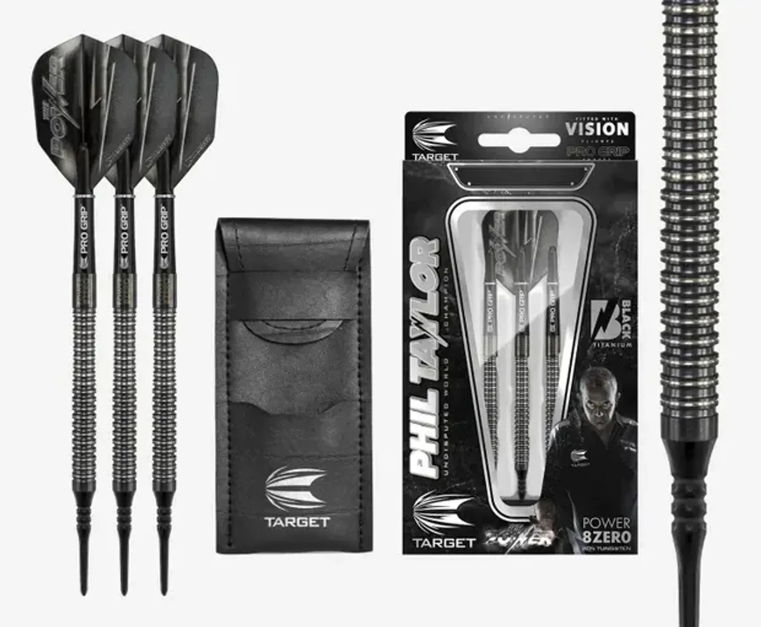 Target Phil Taylor Power 8ZERO Black Titanium S1 Soft Tip
