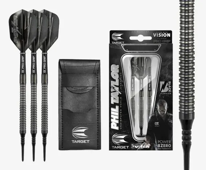 Target Phil Taylor Power 8ZERO Black Titanium S1 Soft Tip