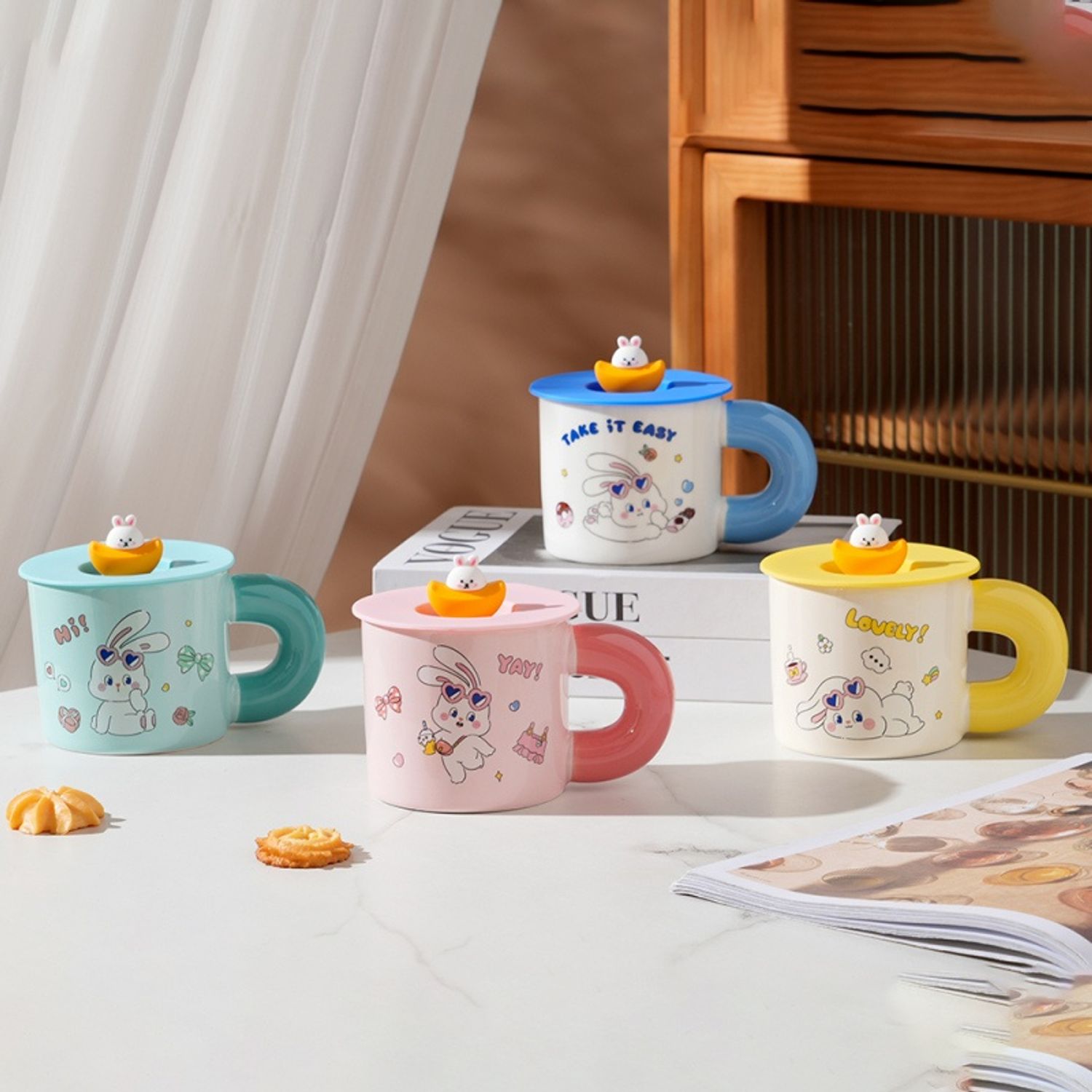 350ml/11.83fl.oz. Banana Bunny Basic Ceramic Cup