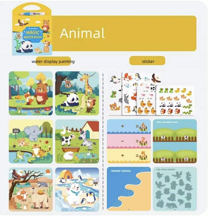 Magic water book-Animal style