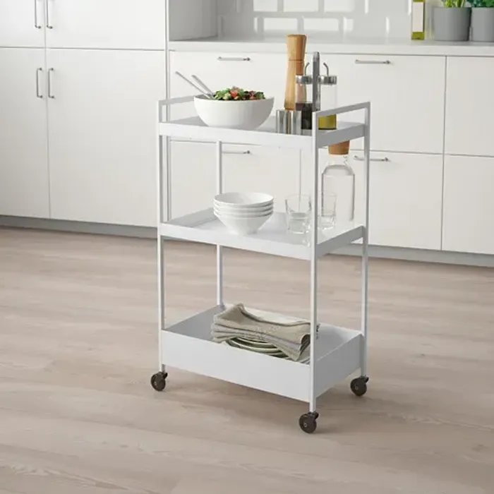 NISSAFORS Дугуйтай тавиур 50.5x30x83 цагаан