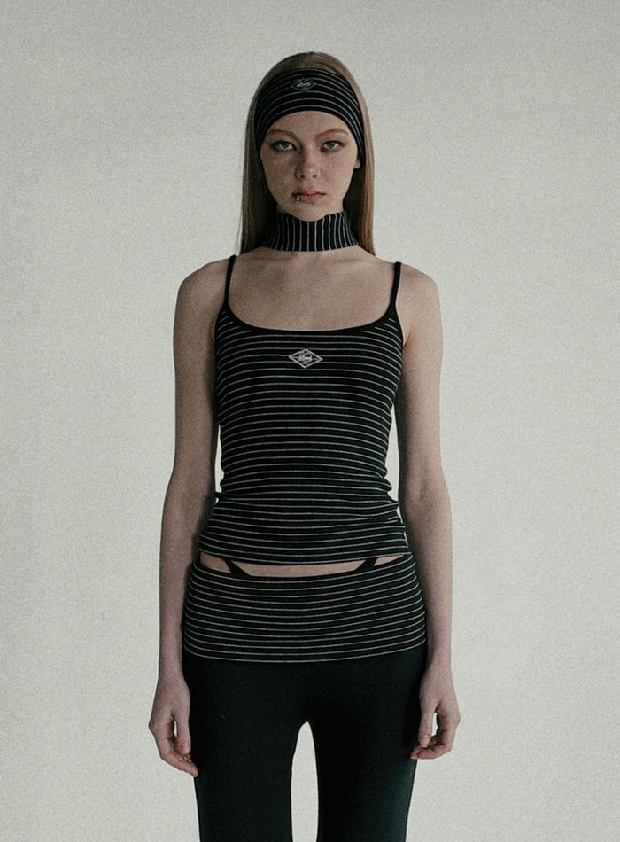 Beyond Soft String Tank - Stripe Black