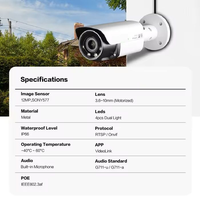 12MP 6K Ultra High IP POE Security Camera