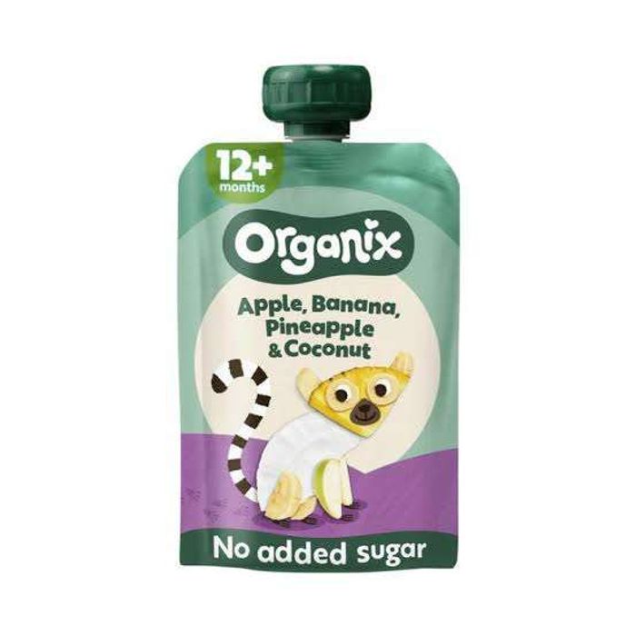 Apple, banana, Pineapple & Coconut pouch / Алим, банана, ханборгоцой ба кокостой нухаш 100гр