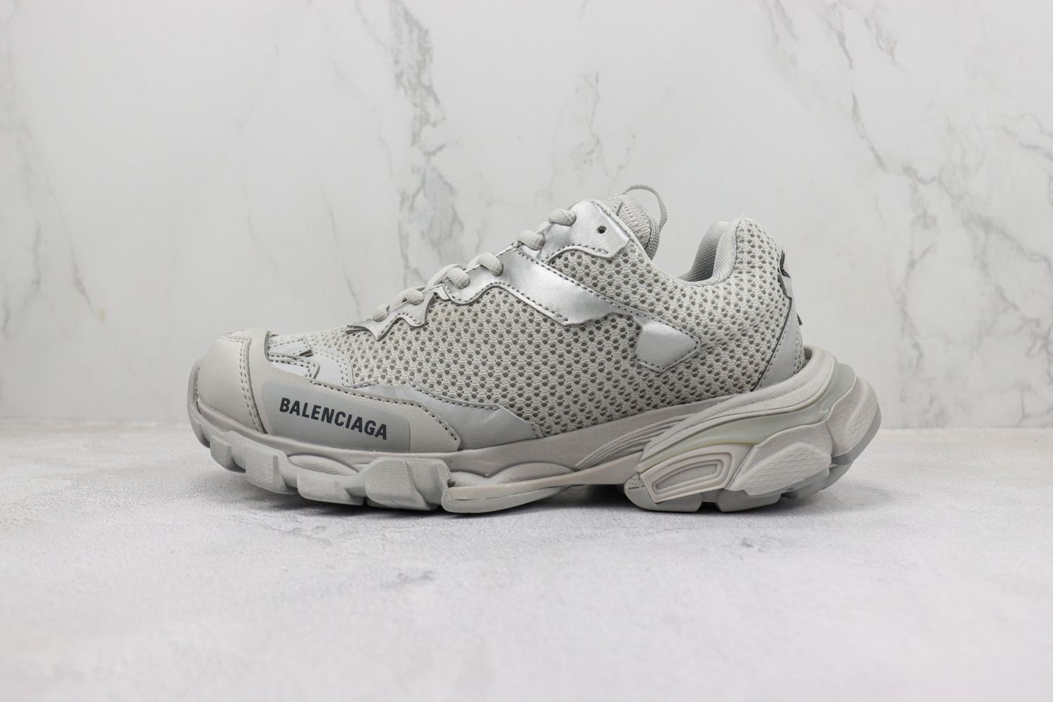 BALENCIAGA Track 3 Leather-trimmed Mesh 