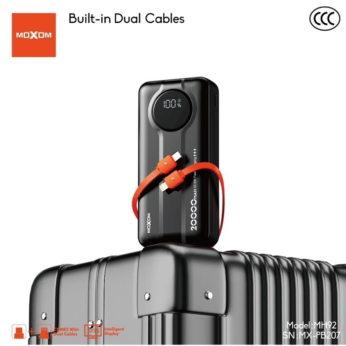 Moxom PB207 LED Дэлгэцтэй Зөөврийн Цэнэглэгч (20000 mAh Power Bank )