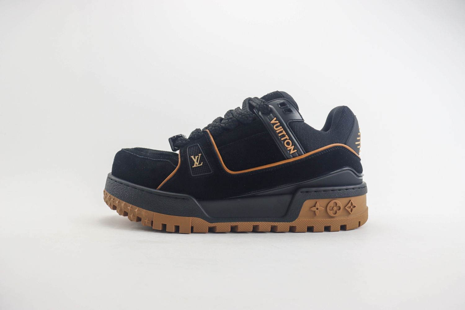 Louis Vuitton Trainer Maxi Black Brown Suede
