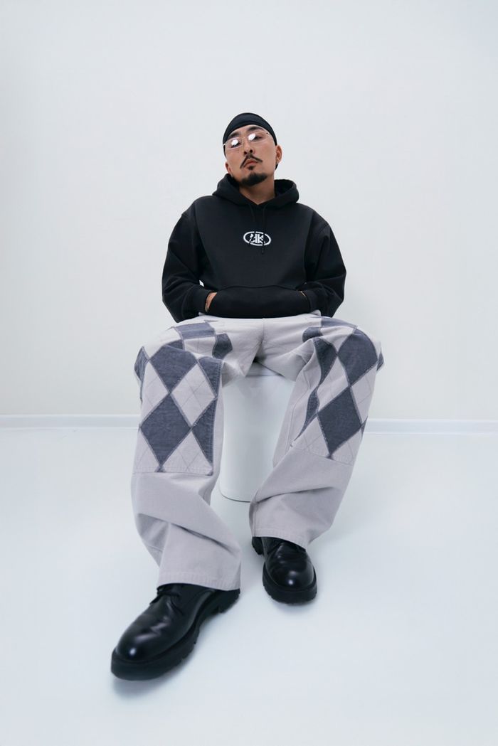 Argyle Relaxed Fit Gray Pants 