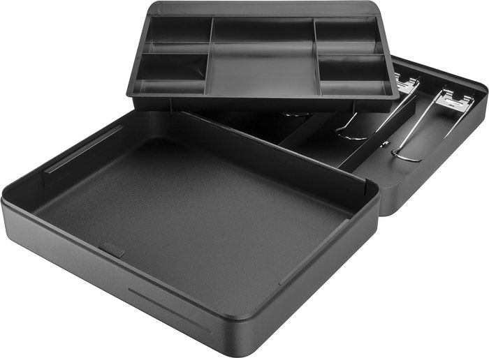 Barska UCB13052 эвхэгддэг мөнгөний хайрцаг, цоожтой, зоос хийх хэсэгтэй