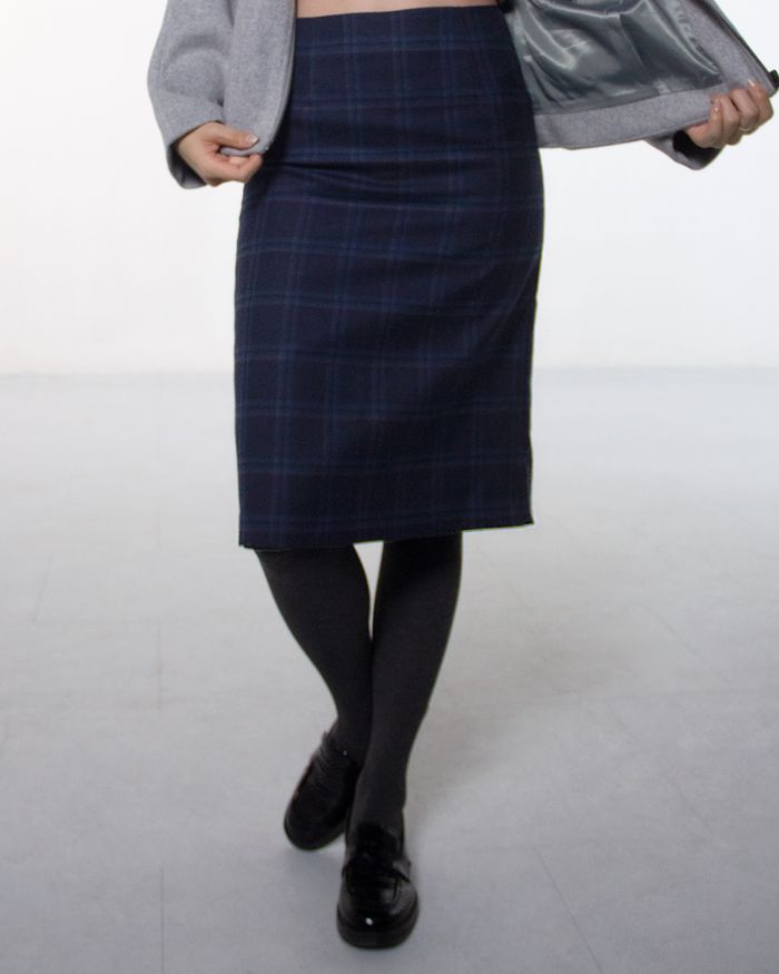 Sloane Green Plaid Pencil Skirt