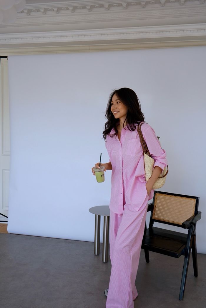 Pink Cotton Pant Set