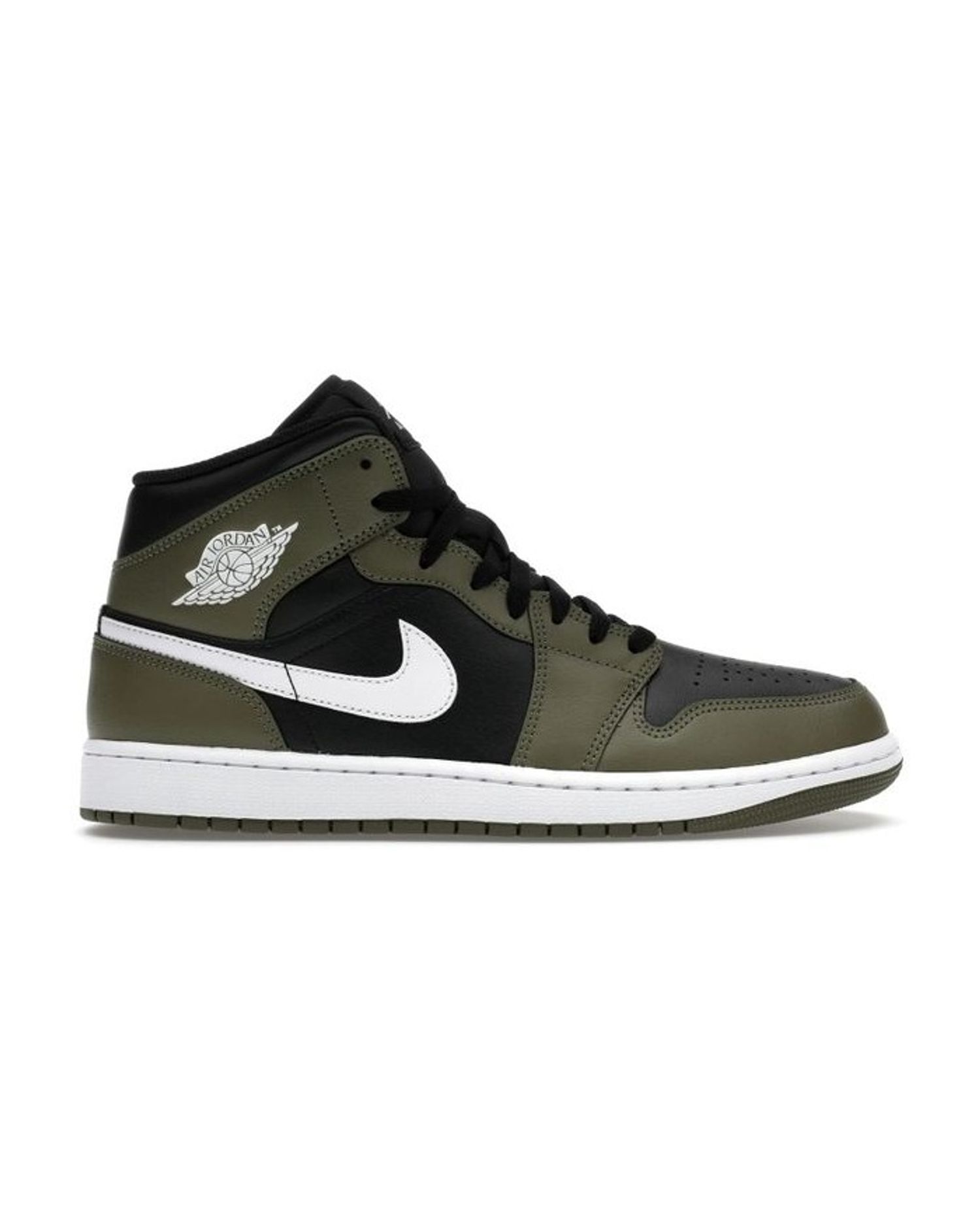 Jordan 1 Mid Black White Olive