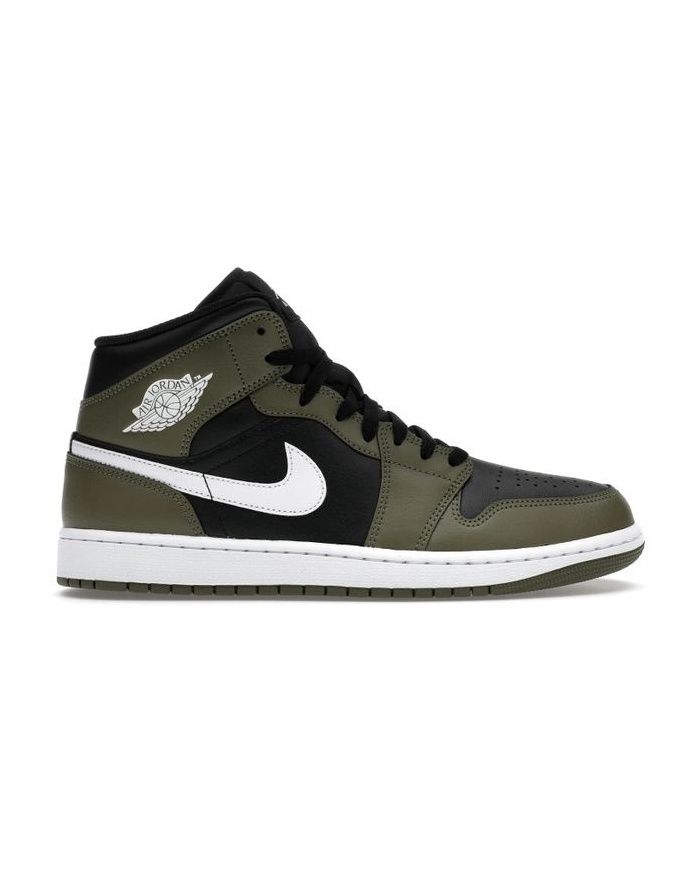 Jordan 1 Mid Black White Olive