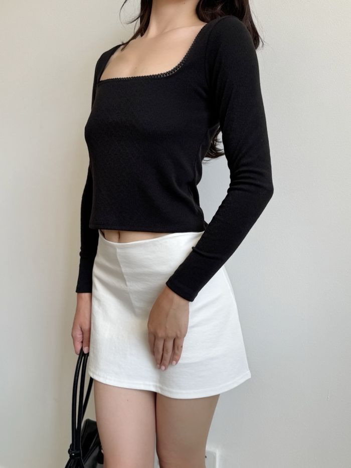 Powder long sleeve top (black)