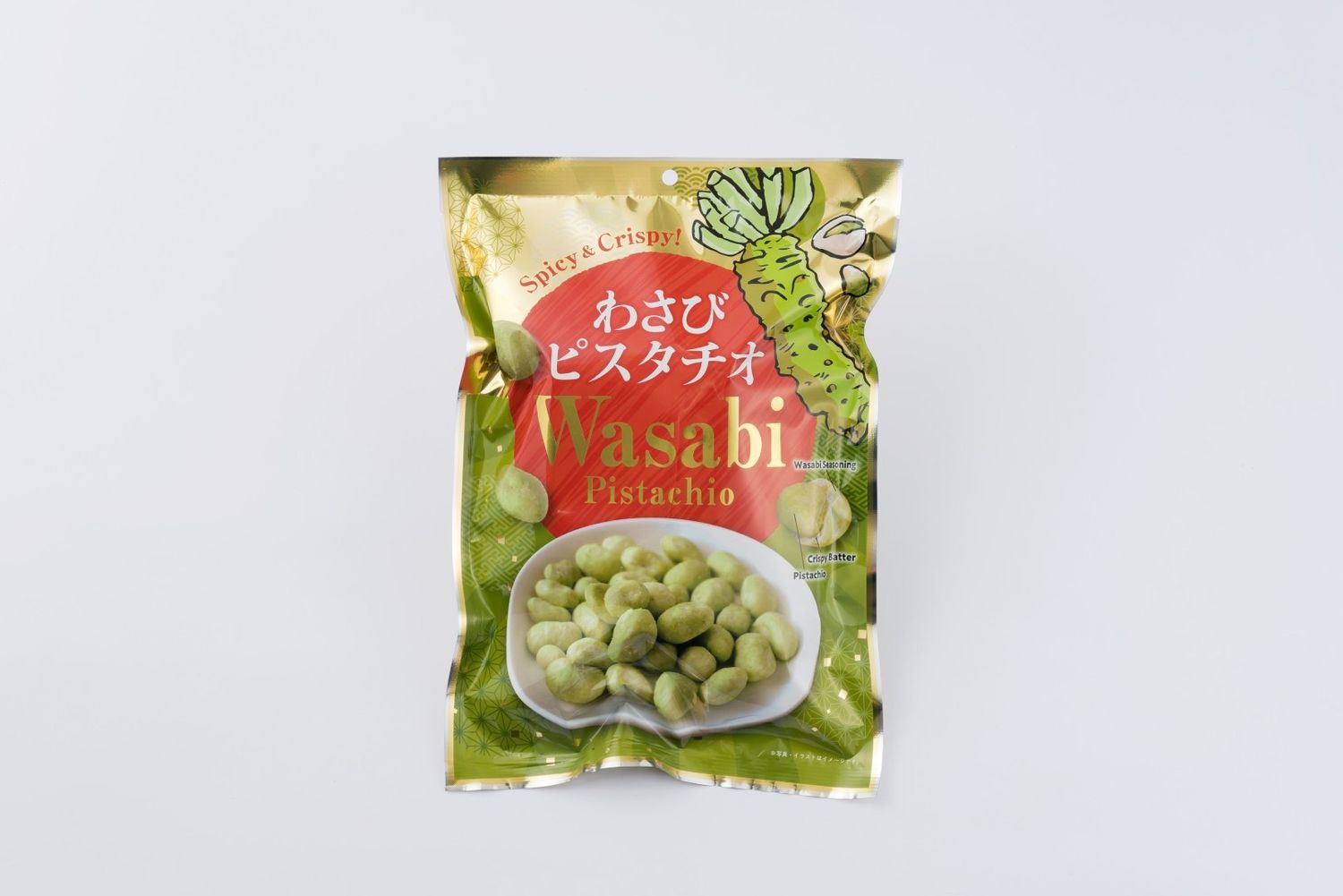 Васаби халуун ногоогоор амталсан Ангаахай самар (Wasabi Pistachio) 215гр