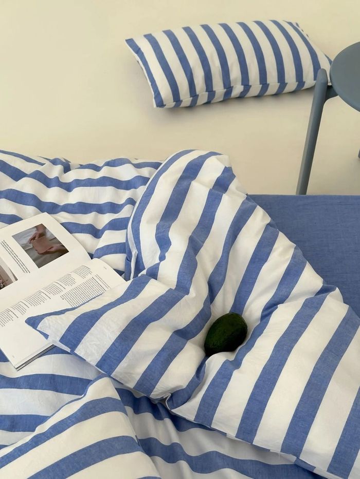 Washed cotton - Blue Thick