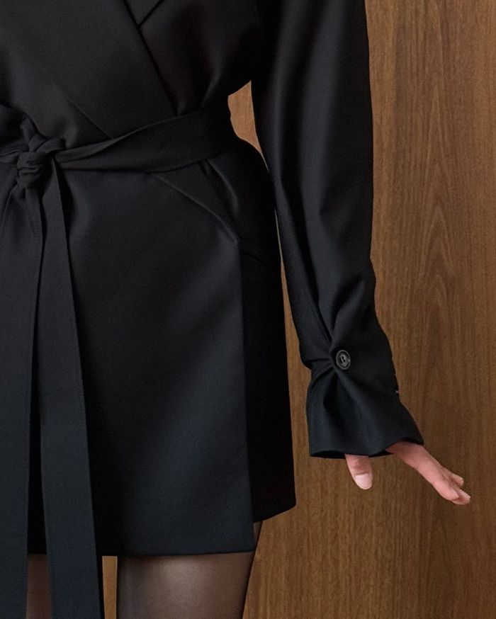 E OVERSIZED BLAZER - BLACK