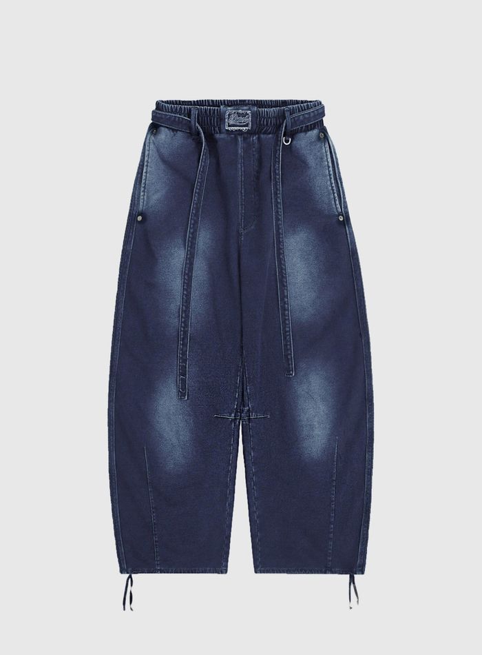 Billy Washed Denim Sweatpants - Blue