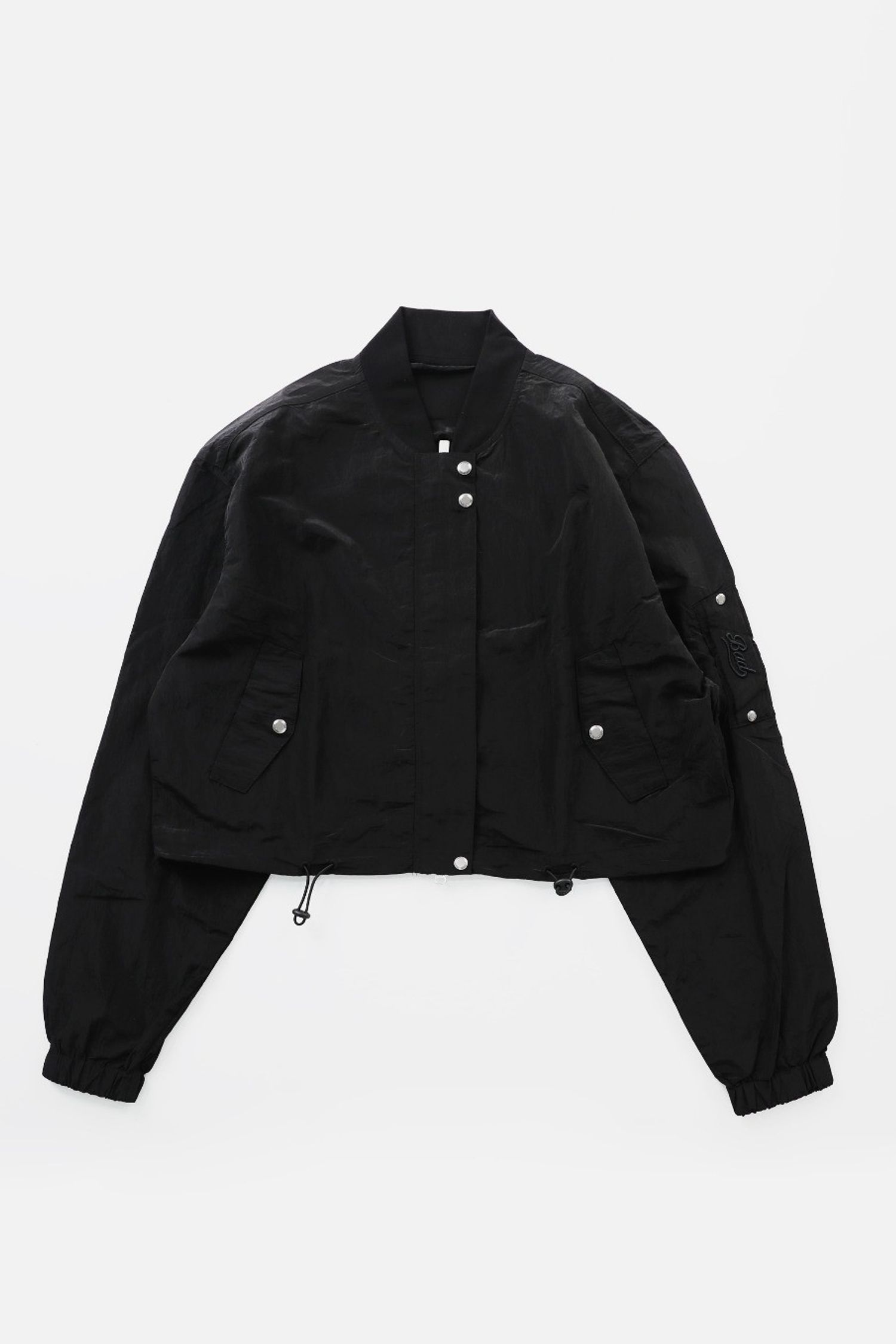  Clear Nylon MA-1 Jacket - Black