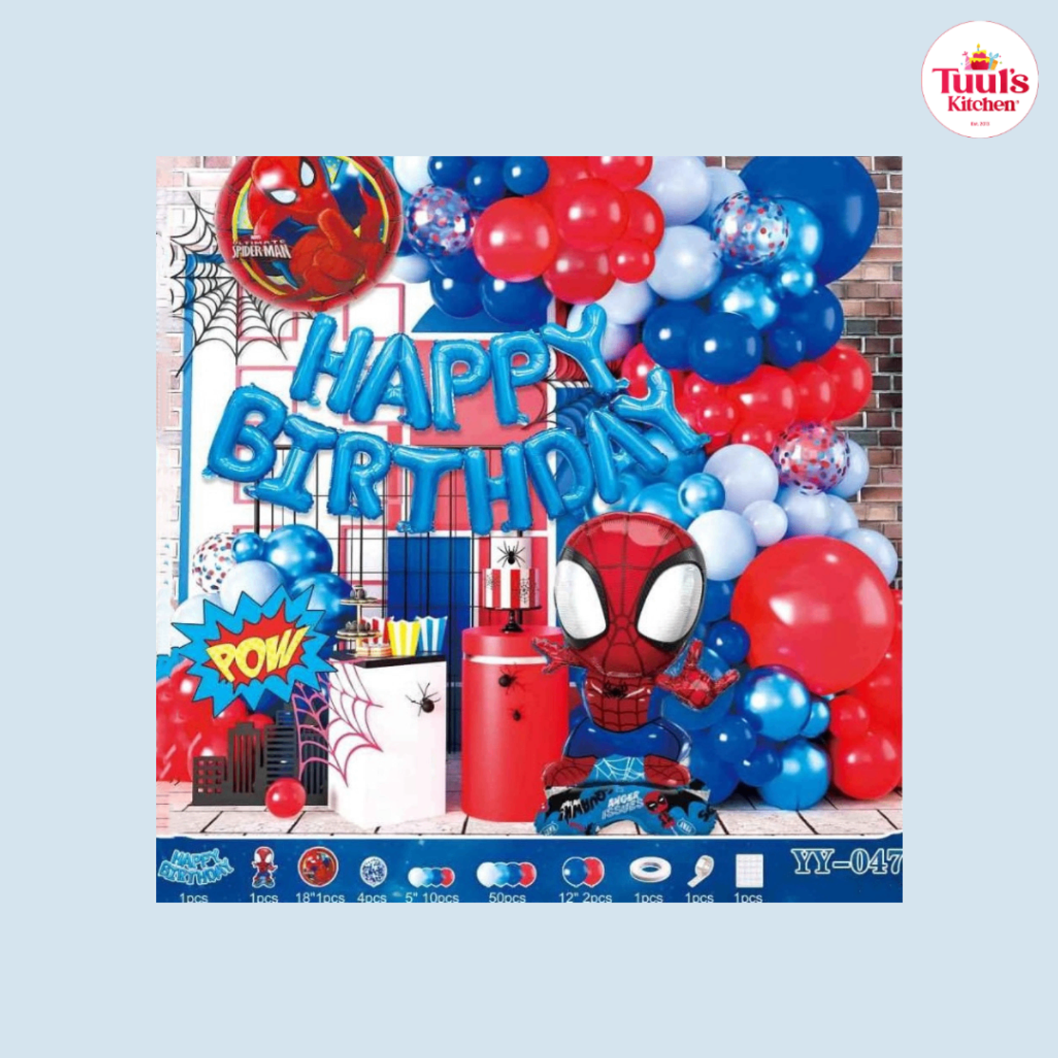 Spiderman pow төрсөн өдрийн шаарны сэт