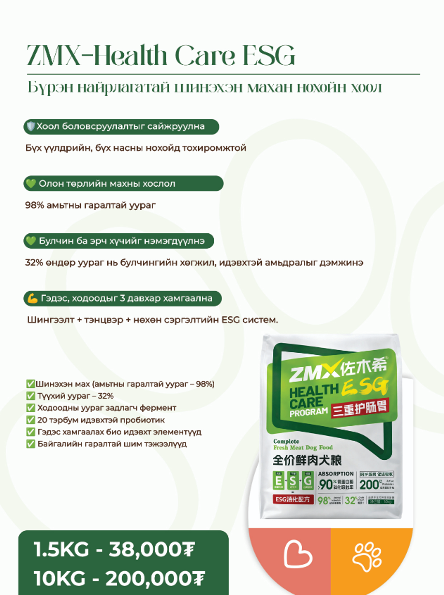 ZMX Health Care ESG Dog Food